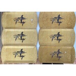 6 HASKO Vintage 70s Deluxe Haskelite Lap TV Trays, Mallard Ducks Needs TLC